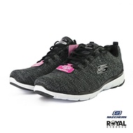 《滿1500現折150》Skechers Flex Appeal 灰黑色 織布 輕量 休閒運動鞋 女款 NO.I9783【新竹皇家 13077WBKW】