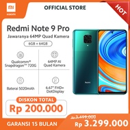 Xiaomi Redmi Note 9 Pro 6GB+64GB Snapdragon720G 64MP QuadKamera 5020mAh 6.67" FHD+ Garansi Resmi