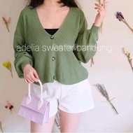 bisa cod !!!!! KARDIGAN RAJUT WANITA OUTER / MIDI CARDY 7 GOUDGET / CARDY RAJUT CROP TOP LENGAN BALON