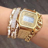 Casio นาฬิกาข้อมือผู้หญิง สายสแตนเลส Stainless Steel A168
