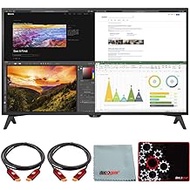 LG 43 inch 4K UHD 3840x2160 IPS USB-C HDR 10 Monitor Bundle with Deco Gear HDMI Cable 2 Pack + Gamer Surface Mousepad + Screen Cloth