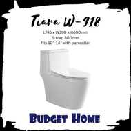 Tiara WC-918 One-Piece-Water-Closet with Tornado Flushing Toilet Bowl