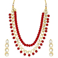 Aheli Indian Wedding Wear Faux Kundan Necklace Earrings Set Ethnic Traditional Fashion Jewellery for Women