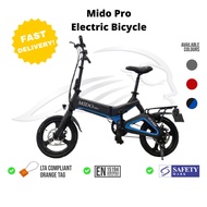 🇸🇬🚲[FREE BUNDLE] Mido Pro Folding Electric Bicycle | Foldable E-bike | SG E bike | 16 Inch | 36V 10.5 AH | LTA Approved