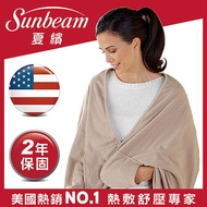 美國Sunbeam夏繽-柔毛披蓋式電熱毯(優雅駝)