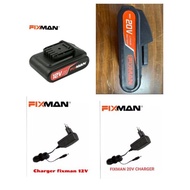 ♒ALL READY STOCK ORIGINAL Pro Fixman Drill Battery 12v20v for Power Drill  Pro Fixman 12v20v Charger❋