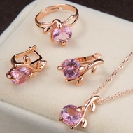 ราคาที่น่าตื่นตาตื่นใจชุดเครื่องประดับแอฟริกันเจ้าสาวสีทองสร้อยคอต่างหูแหวนแต่งงานคริสตัล Sieraden ผู้หญิงแฟชั่นชุดเครื่องประดับ