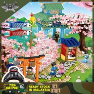SEMBO Sakura Cherry Blossom Season 601147 Sakura River/601148 Sakura Tunnel/601149 Sakura Gazebo with LED Lighting Building Blocks Bricks Lego Toys Gift Garden Flower Plant Romantic Tree Adult Educational Toys Japan Scene Girls Collection Assembly JP SHOP
