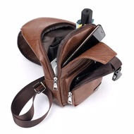 Must HAVE!! Men SLING BAG BAG USB POUCH Leather - SLING BAG F40