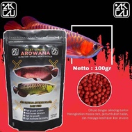 pelet ikan arwana super red kemasan 100gr | pakan ikan | makanan ikan arowana golden red super red pino arwana silver brazil