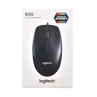 ✵LOGITECH USB Optical Mouse (B100) Black♫