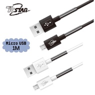 【T.C.STAR】Micro USB PVC彈簧傳輸線1M/黑(TCW-U5100BK)