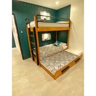 BUNK BED , DOUBLE DECK BED , WOODEN DOUBLE DECK WITH PULL OUT BED