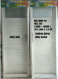 PINTU ALUMUNIUM PINTU ALUMINIUM FULL SET DAUN DAN KUSEN ATAS KACA