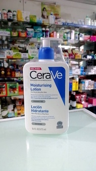 Cerave moisterizing lotion 473ml แถมฟรี Cerave moisturizing lotion 7ml โลชั่นบำรุงสำหรับผิวหน้าและกาย เนื้อครีมเข้มข้น เหมาะสำหรับผิวแห้ง ของแท้ ของใหม่  จัดส่งไว