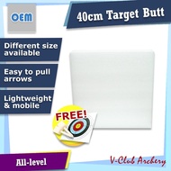 V Club Archery White PE Foam Target Butt - 40x40cm -2.2PCF -Target Shooting-Board Memanah-Free Target Paper/Target Pin