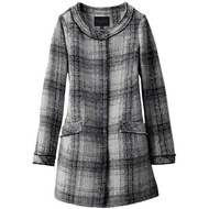 日本 UNIQLO 女裝 氣質名媛斜紋軟呢羊毛大衣