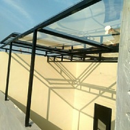 kanopi sliding otomatis atap solarflat 3mm