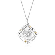 18K White Gold Couple Love Custom Personalized Souvenir Necklace