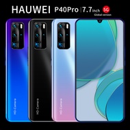 HUA VVEI P40 Pro โทรศัพท์มือถือ 7.7 นิ้ว มือถือจอใหญ่ โทรศัพท์ถูกๆ 8GB + 256GB / 4 + 64GB 5gสมาร์ทโฟน มือถือสนับสนุน Google