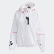 ADIDAS W.N.D. 女裝 外套 連帽 休閒 風衣 防風 側拉鍊口袋 網材內襯 白【運動世界】GF0131