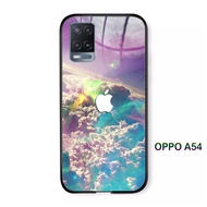 OPPO A54 - Softcase Glass Kaca - Pelangi - S41 - Casing Hp - OPPO A54 - Pelindung hp-Case Handphone - SoftCase Oppo A54 -