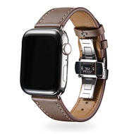 สายหนังสำหรับApple Watch Band 6 5 4 44มม. 40มม.,สายนาฬิกาข้อมือSeries 3 2 1 42มม. 38มม. สายรัดข้อมือหัวเข็มขัดผีเสื้อ