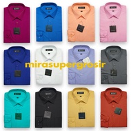 Alisan Shirt FORMAL Plain Men Long Sleeve Regular Color Black White Blue Red SIZE 14.5 15 15.5 16 S M L XL