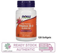 Now Foods, Vitamin D-3 / D3, High Potency, 5000 IU, 120 Softgels
