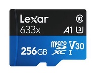 Lexar 雷克沙 633X Micro SD XC 256GB tf Card A1 U3 class 10 V30 高耐久度 4K影片 車Cam IP Cam 記憶卡  256 GB
