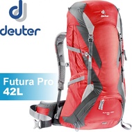 【Deuter 德國 Futura Pro 42L 網架直立式透氣背包《紅/灰》】背包/後背包/登山/健行34/悠遊山水