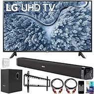 LG UP7000PUA 43 Inch Series 4K Smart UHD TV (2021) Bundle with Deco Gear Home Theater Soundbar with Subwoofer, Wall Mount Accessory Kit, 6FT 4K HDMI 2.0 Cables and More