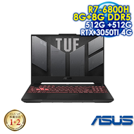 【硬碟升級特仕版】ASUS TUF GAMING A15 FA507RE-0031B6800H 御鐵灰 (15.6 FHD 144HZ IPS/AMD R7 6800H/8GB DDR5-4800 *2/PCIE 512G SSD+512G/NVIDIA RTX 3050TI 4G GDDR6/WIN 11)
