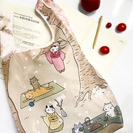 Sunny Bag x 貓小姐Ms.Cat 摺疊購物袋-櫻花與貓