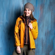 法國【EiDER】女超輕兩件式防水保暖透氣連帽外套 /EIT2405-金黃/咖啡