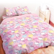 100%純棉雙人床包兩用被套4件組 152x190公分 - Hello Kitty 小熊好朋友