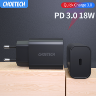 CHOETECH อแดปเตอร์ไอโฟน ชาร์จเร็ว PD Charger 18W Quick Charger 3.0 USB Type C Fast Charger QC3.0 for iPhone 11 X Xs 8 Pro iPad USB Charger Phone Charger