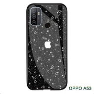 Softcase Glass Kaca Glitter Oppo A53 - J54 - Casing Hp Oppo A53 - Pelindung hp Oppo A53 - Case Handphone Oppo A53