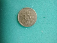 uang koin kuno 1 dollar singapore 1988