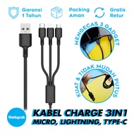 Kabel Data Micro USB, Type C, Lightning 3 in 1 Oraimo Duraline X92    / Kabel Charger / Kabel Pengecasan