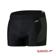 【SPEEDO】男 運動四角泳褲 Mesh Placement ECO(黑/黃)