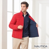 Nautica雙面穿素面壓紋科技羽絨外套-亮紅