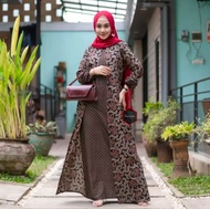 Jerry Store Baju Gamis Batik Wanita Modern Terbaru 2022 Pekalongan Jumbo Kombinasi Polos Muslimah