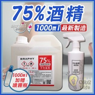 微解封~防護必備 台灣製~乙醇 75%酒精 500ml 1000ml 酒精 分裝瓶 酒精清潔液 消毒液 噴瓶 大容量 消毒水 ORG《SD3002》