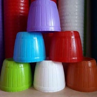 Pot Bunga Plastik Gentong Warna Warni 18 kecil merah