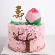 2pcs fake Longevity Bun cake topper for elderly toppers 寿蛋糕 birthday cake 寿桃