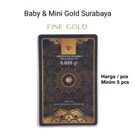 Logam Mulia Emas Mini Gold 0,025 gram Black series 24K Bisa Tukar Antam