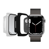 Meatl-Slim Apple Watch Series 7 45mm 鋼化玻璃+PC 雙料全包覆防摔保護殼