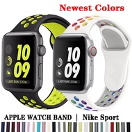 สายซิลิโคนสำหรับApple Watch 5 4 3 2 1,สายแนวสปอร์ต38มม. 42มม. 40มม. 44มม. ระบายอากาศได้ดีสีใหม่