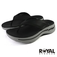 Skechers Arch Fit 黑灰 皮質 涼拖鞋 男款 NO.B2110【新竹皇家 229022BKGY】